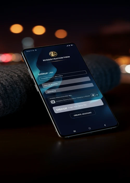 Gedetailleerde weergave van het registratieformulier van True Luck Casino, waarin nieuwe spelers hun e-mail, wachtwoord en voorkeursvaluta invoeren.